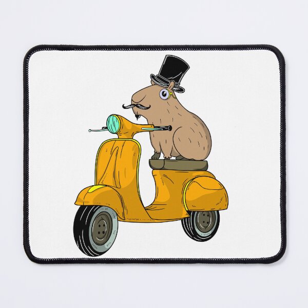 Item preview, vintage capybara on his scooter designed and sold by Dipaula-arte.