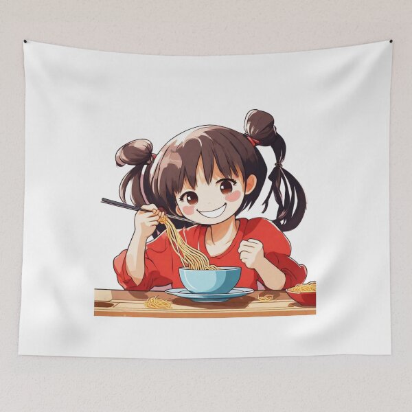Item preview, Girl Eating Spaghetti Cute Kawaii Girl Eating spaghetti Cute Anime Girl Eating Spaghetti  designed and sold by MatthewViews.