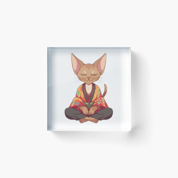 Item preview, Cat Buddha, Digital Art, For Yoga Studio , Buddhist symbol, home decoration designed and sold by MartynGrey.