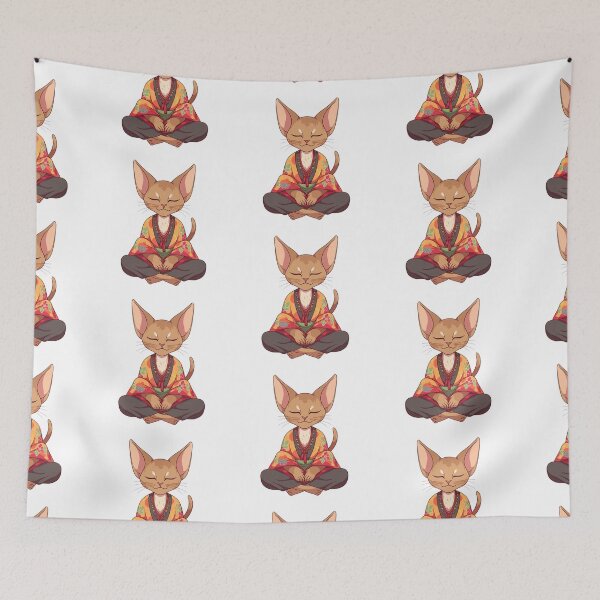 Item preview, Cat Buddha, Digital Art, For Yoga Studio , Buddhist symbol, home decoration designed and sold by MartynGrey.