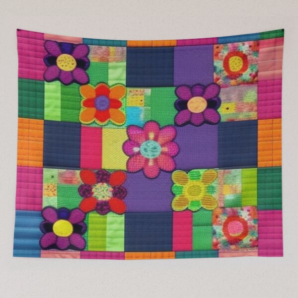 Item preview, Floral pattern Patchwork quilt  designed and sold by Roxburylane.