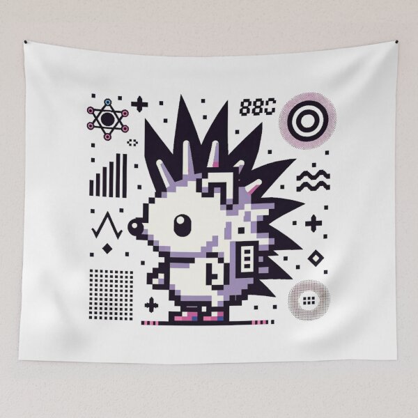 Item preview, PunkHog Pixels - Cute 8-Bit Hedgehog with Punk Flair designed and sold by PixelPunkster.