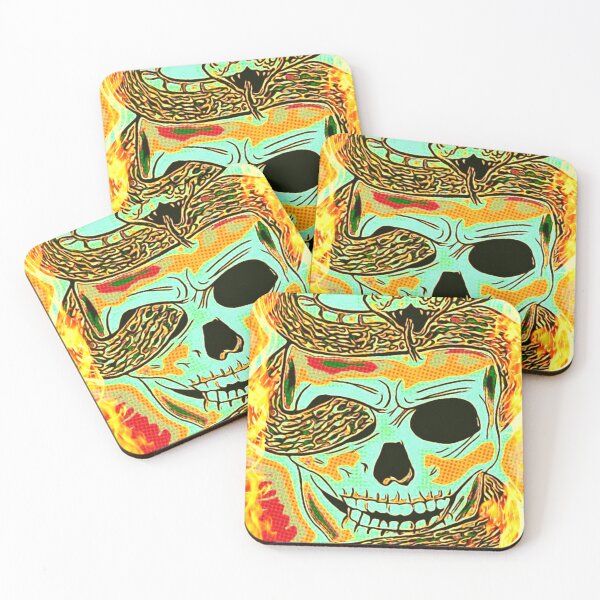 Item preview, Firey Art Slithering Snake on a Skull designed and sold by gleefulme.