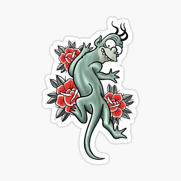 Simpsons Gremlin Panther Tattoo Sticker