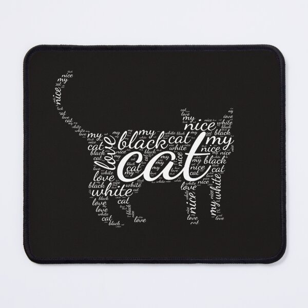 Item preview, white cat typographic designed and sold by Gadet100.