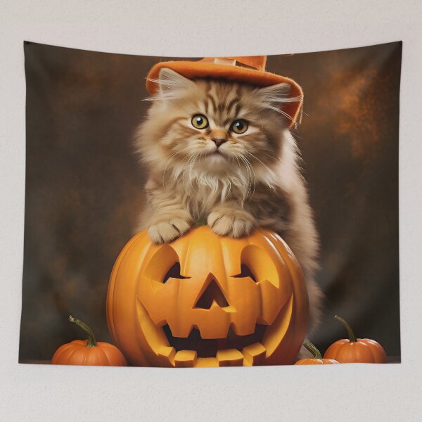 Item preview, Witching Whiskers: Paws and Pumpkins designed and sold by CraftFusionArt.