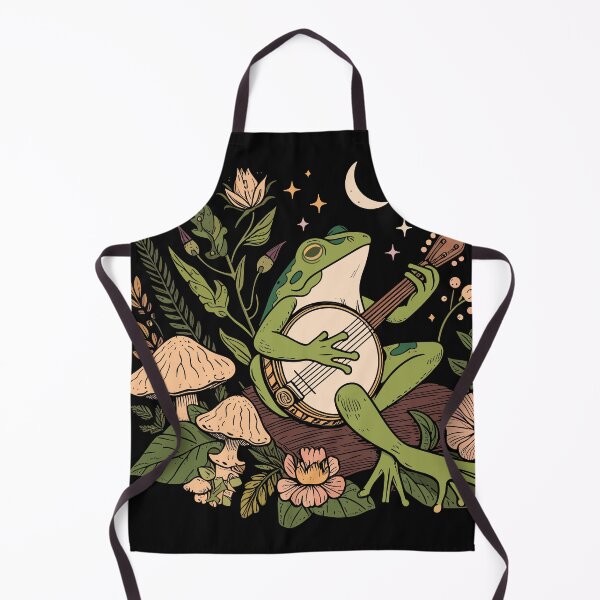 Item preview, Cottagcore Aesthetic Frog Playing Guitar Banjo Graphic designed and sold by sanadkarmakar.