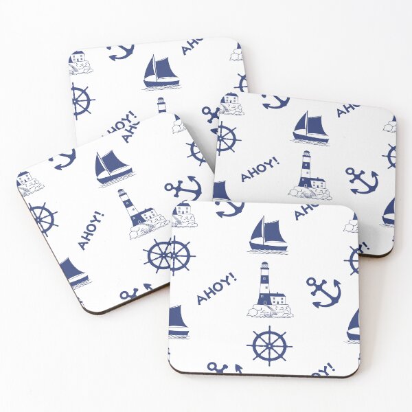 Item preview, Sailing Illustrative Pattern Navy Blue designed and sold by NataliePaskell.