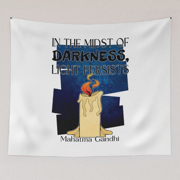 Item preview, Mahatma Gandhi Light and Darkness Quote Stop War designed and sold by ObsidianDaz.