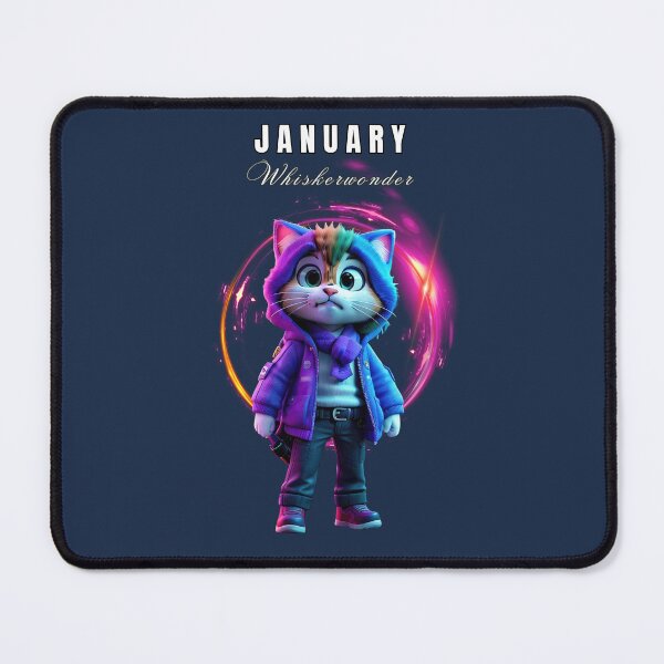 Item preview, January: Whiskerwonder celebrates the first month with feline charm. A delightful gift for cat lovers. designed and sold by PING 999 STUDIO.