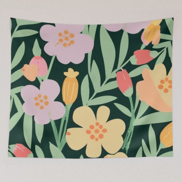 Item preview, delicate flowers light yellow backround designed and sold by asbno19.