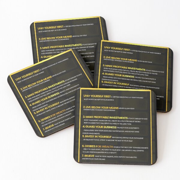 Item preview, The 8 Laws of Wealth Motivational Inspirational Quotes Decor  designed and sold by CanvasInspire.