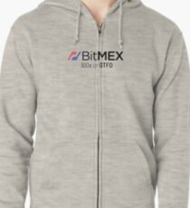 Sudadera con capucha y cremallera Edición BitMex 100x o GTFO