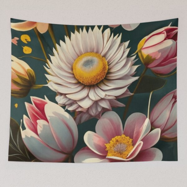 Item preview, delicate flowers light yellow backround designed and sold by asbno19.