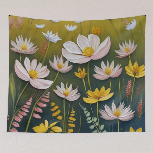 Item preview, delicate flowers light yellow backround designed and sold by asbno19.