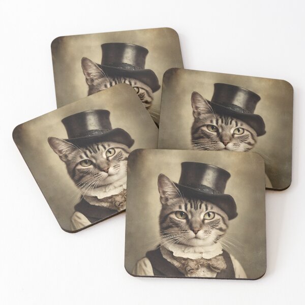 Item preview, Victorian Cats Portrait Artistic Gift Fashion Cats Style  designed and sold by popanato.