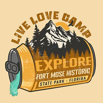 Artwork thumbnail, Fort Mose Historic State Park Florida Live Love Camp Retro In A Soda Camping Hiking Outdoor Adventure by mountainfad