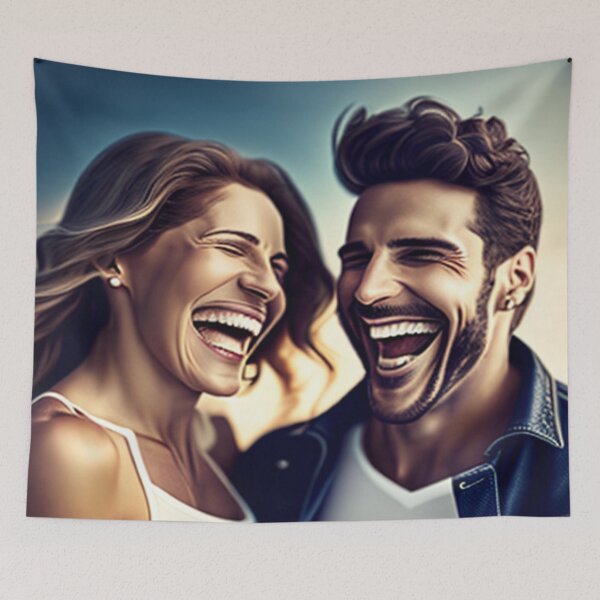 Item preview, Hombre y mujer riendo designed and sold by KoliBabb.