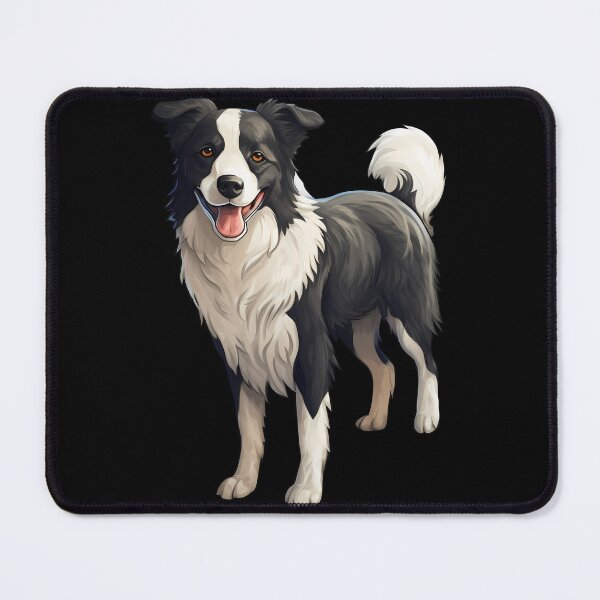 Item preview, Black and White Border Collie Dog Puppy Illustration designed and sold by meganohm.