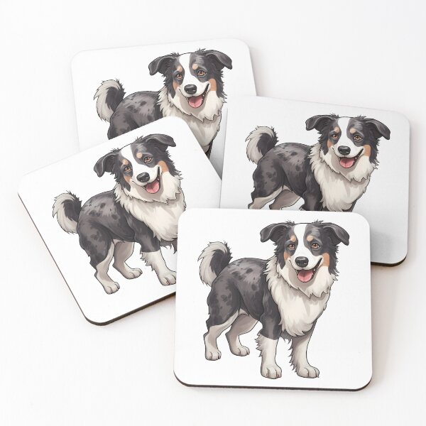 Item preview, Blue Merle Tricolor Border Collie Dog Puppy Illustration designed and sold by meganohm.