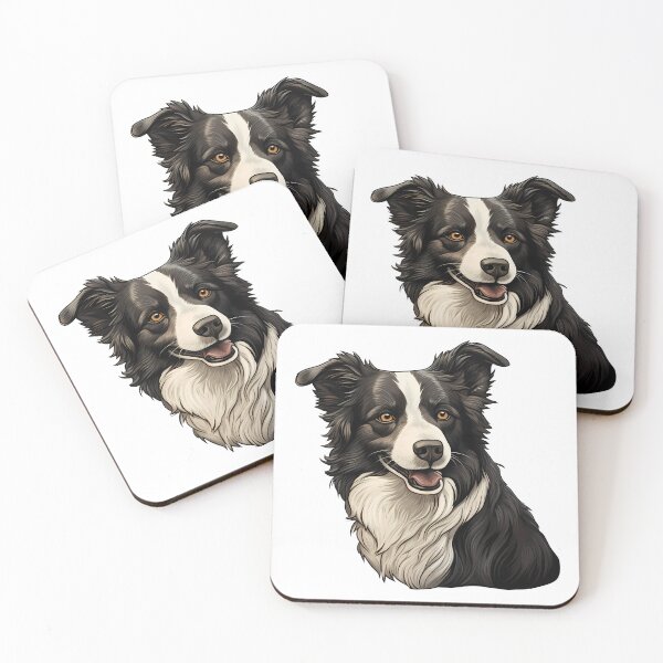 Item preview, Black and White Border Collie Dog Puppy Portrait designed and sold by meganohm.
