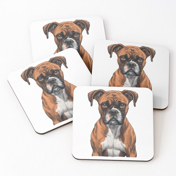 Item preview, Classic Fawn Boxer Dog Puppy Portrait Illustration designed and sold by meganohm.