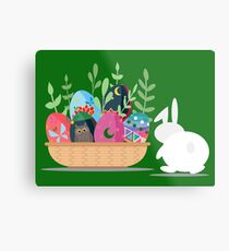 easter bunny basket Metal Print