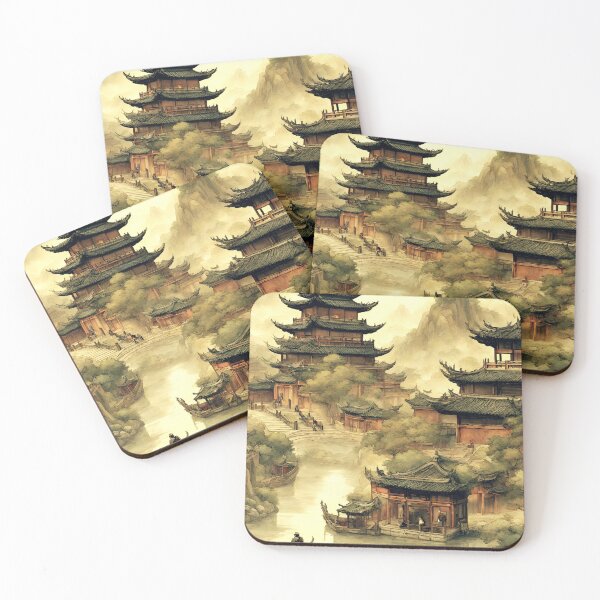 Item preview, Mountain Pagoda Ancient Scene designed and sold by stargazerhill.