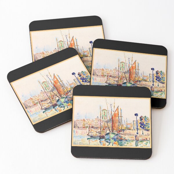 Item preview, Sailing Boats at La Rochelle, France #2, 1911 Paul Signac designed and sold by RocketshipRetro.