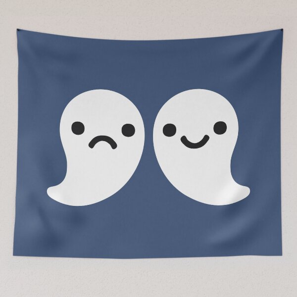 Item preview, sad and happy ghost designed and sold by XikilloconX.