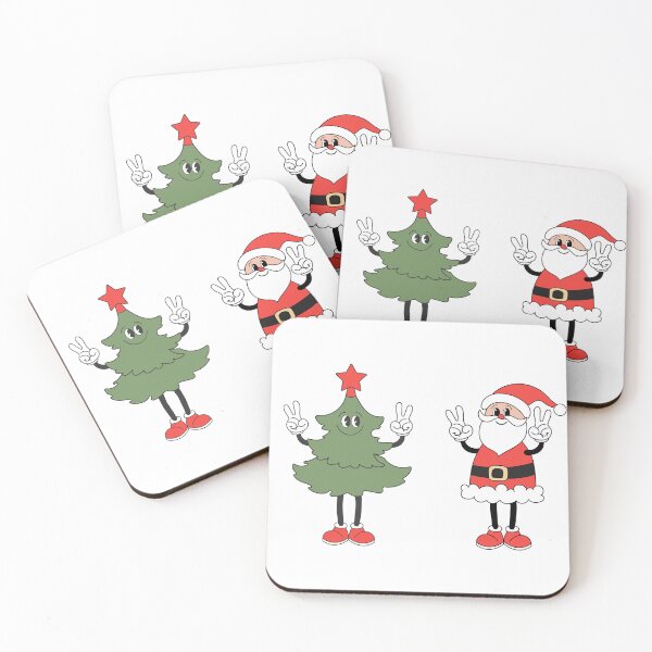 Item preview, Retro Vintage Merry Christmas Christmas Tree and Santa designed and sold by CapturedByeJ.