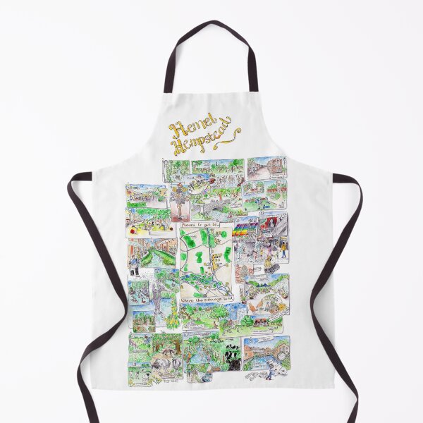 Item preview, Hemel Hempstead illustrated map - Apron designed and sold by Katharine Harper.