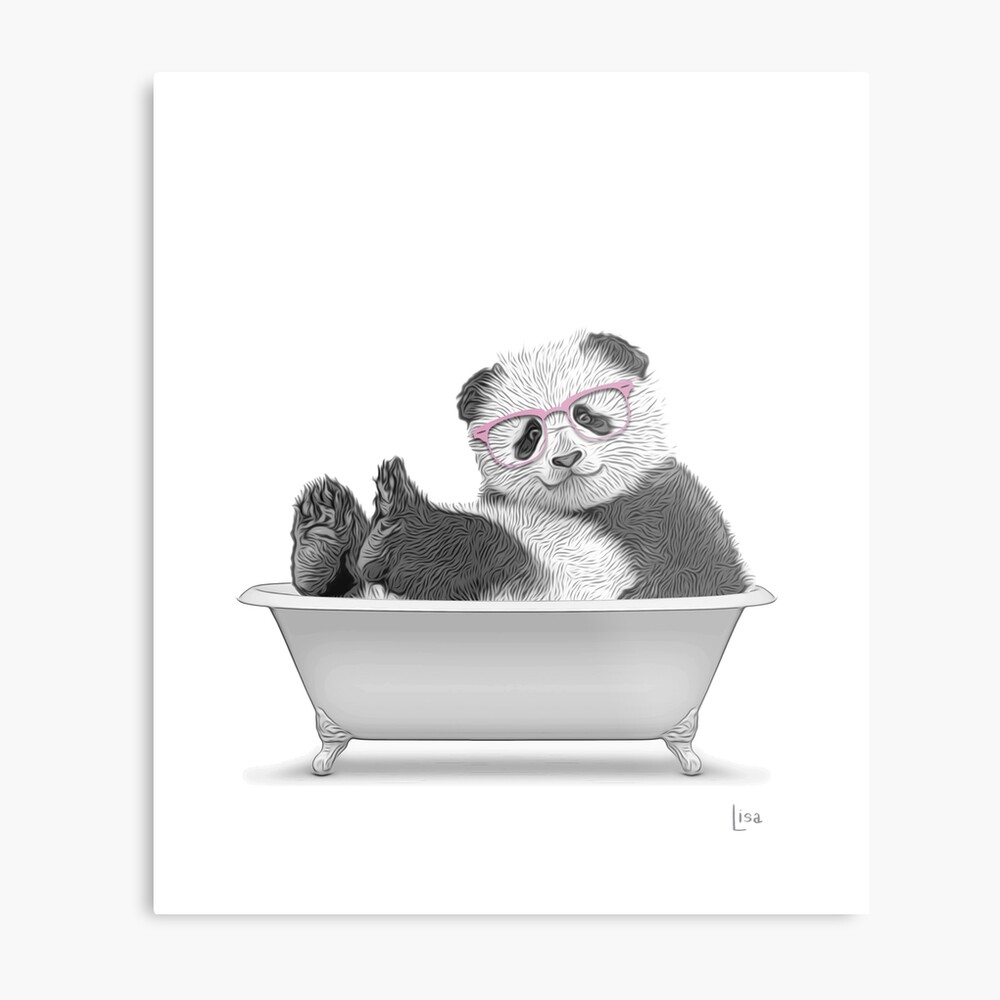 puffer fish bathing in a vintage bathtub, bathroom wall art