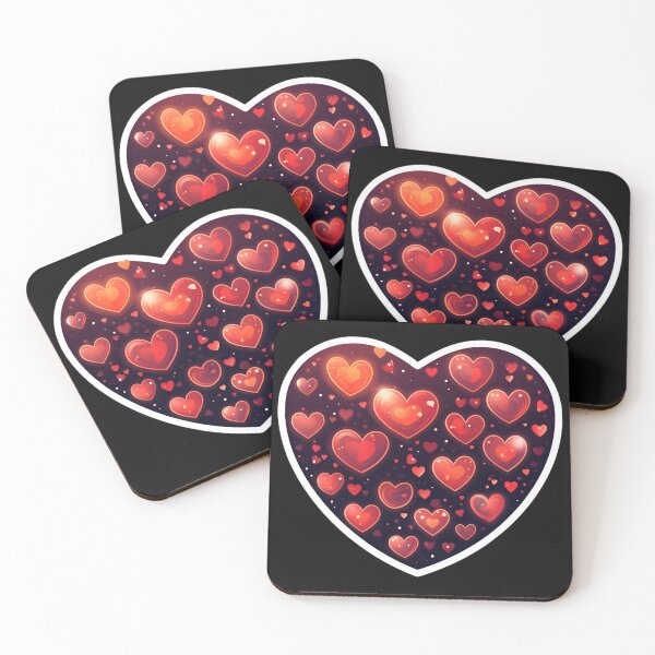 Item preview, Valentine sticker with red hearts in the style of dreamlike illustrations designed and sold by AI-Only Creations.