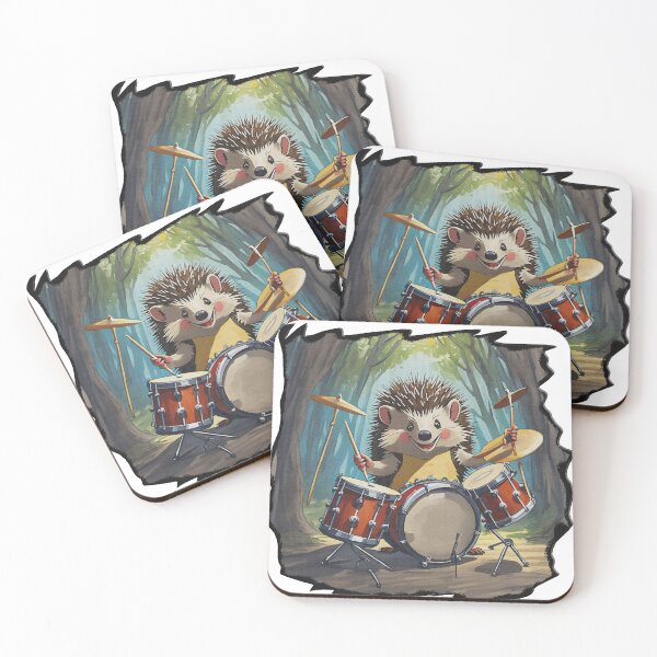 Item preview,  hedgehog, hedgehog playing drums designed and sold by viper2605.