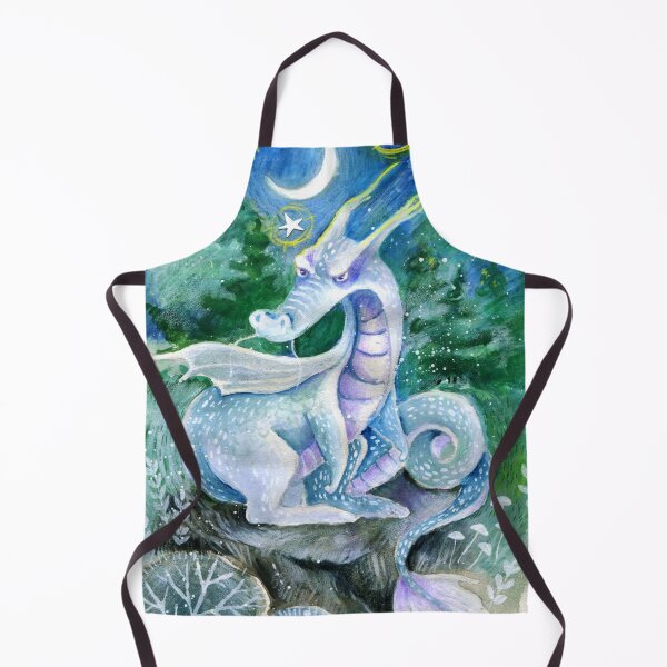 Item preview, Wintry dragon in a snowy landscape under the moon and stars. designed and sold by EmilyNewMoon.