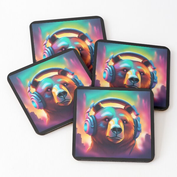 Item preview, Bear In Headphones Gradient designed and sold by GleamingGiant.
