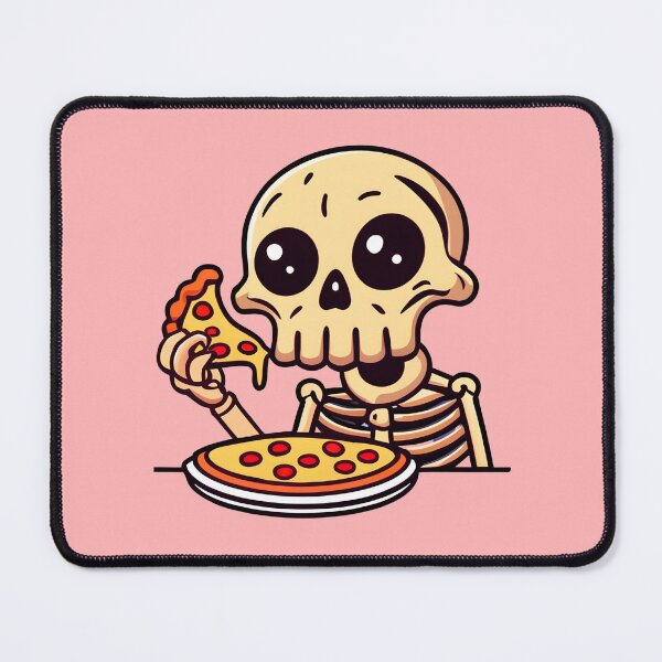Item preview, Skull Eating Pizza Cute Cartoon designed and sold by PMCreative.