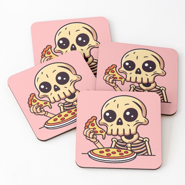 Item preview, Skull Eating Pizza Cute Cartoon designed and sold by PMCreative.