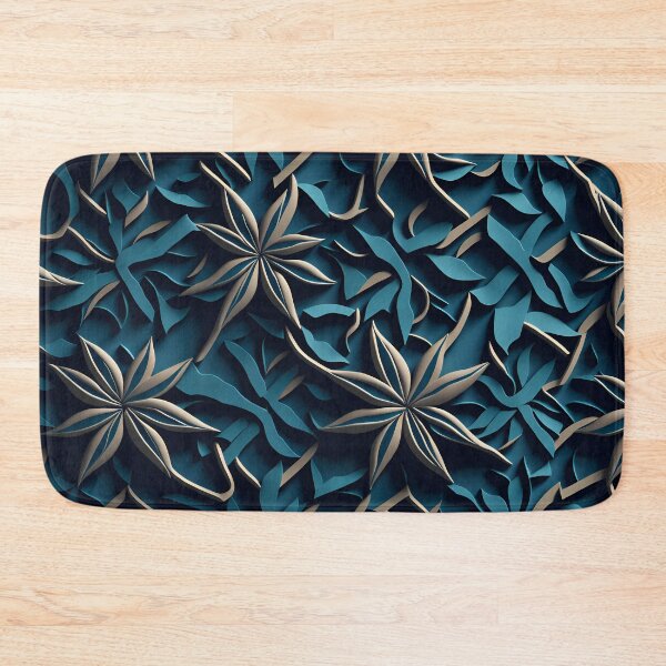Item preview, Golden Flowers in blue 3D designed and sold by Omarupattern51.