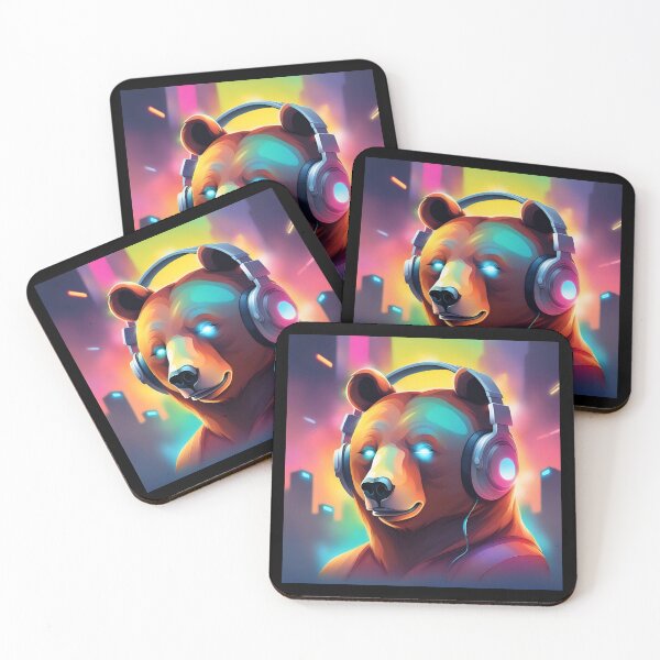 Item preview, Bear In Headphones Gradient designed and sold by GleamingGiant.
