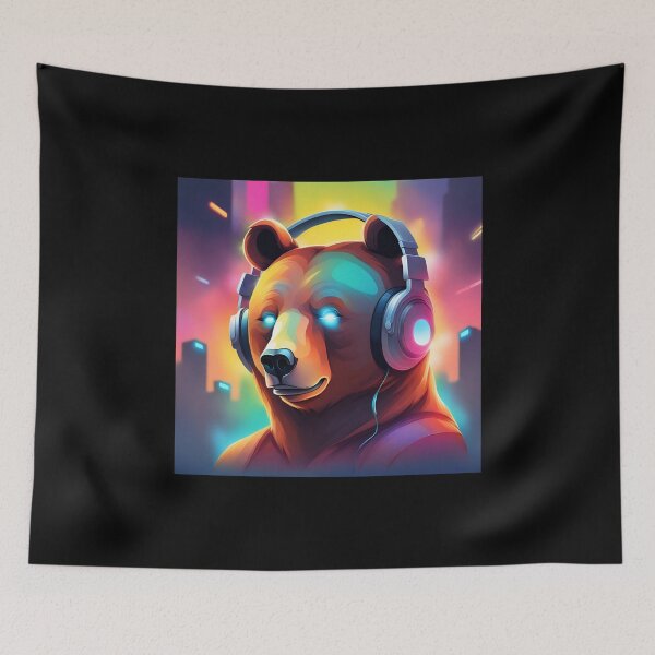 Item preview, Bear In Headphones Gradient designed and sold by GleamingGiant.