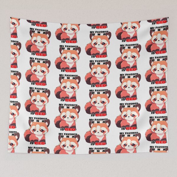 Aperçu de l'œuvre Mon panda préféré est rouge Panda roux aux yeux ouverts Design mignon par Zeesdesign sur Redbubble créée et vendue par ZEESDESIGN.
