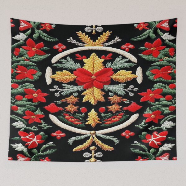 Item preview, Christmas Floreal Composition embroidery pattern. designed and sold by Giulivo Store Graphic.