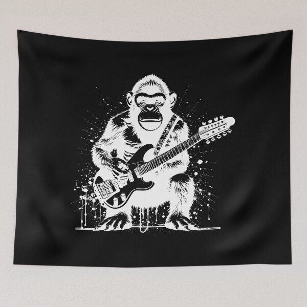 Item preview, Chimp Playing Guitar designed and sold by Zombie-Killa.