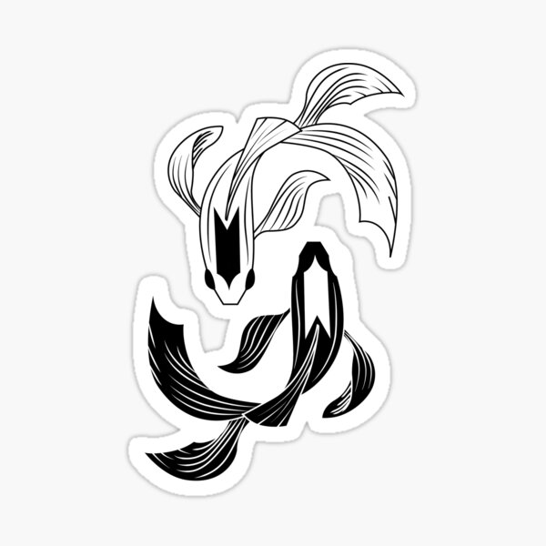 Yin Yang Fish Sticker Sticker