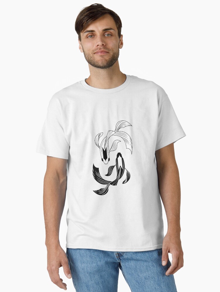 Thumbnail 1 of 7, Classic T-Shirt, Yin Yang Fish Sticker designed and sold by MADDesigns12.