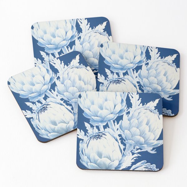 Item preview, Artichoke cyanotype pattern designed and sold by Metapaleta.