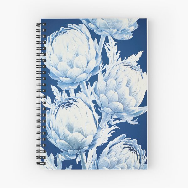 Item preview, Artichoke cyanotype pattern designed and sold by Metapaleta.