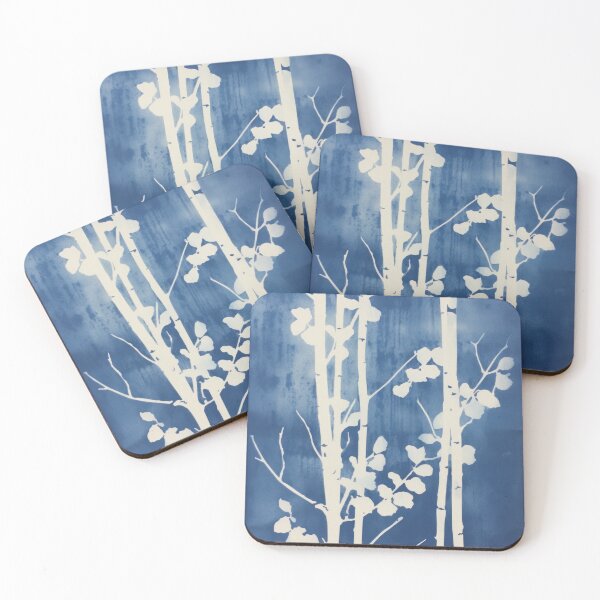 Item preview, Birch pattern cyanotype designed and sold by Metapaleta.